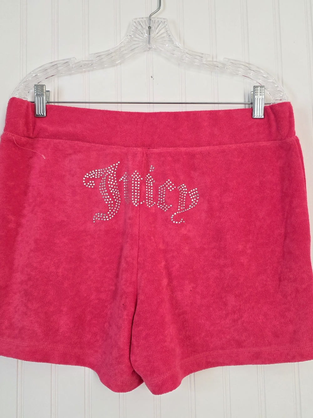 Juicy Couture Velour Shorts – Hot Pink | Rhinestone Logo Medium